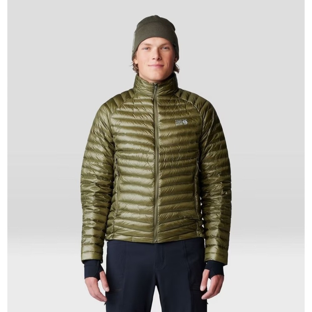 Mountain Hardwear Men's XL Ghost Whisperer Jacket Combat Green 800FP Down Hiking
